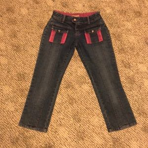 Denim Cargo Capris With Pink Detailing Vintage 90s